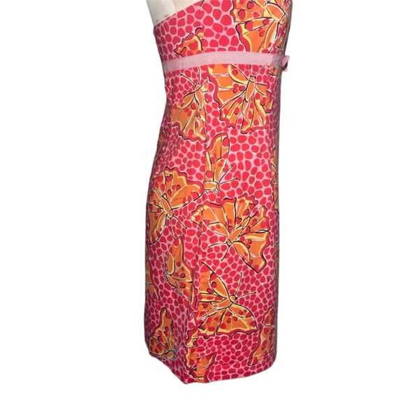 Lilly Pulitzer White Label strapless pink dress with butterflies. Size 6 - Picture 12 of 14